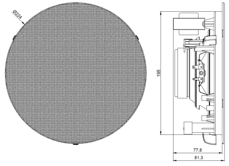AUDAC CIRA724/W, двухполосная, встраиваемая акустическая система